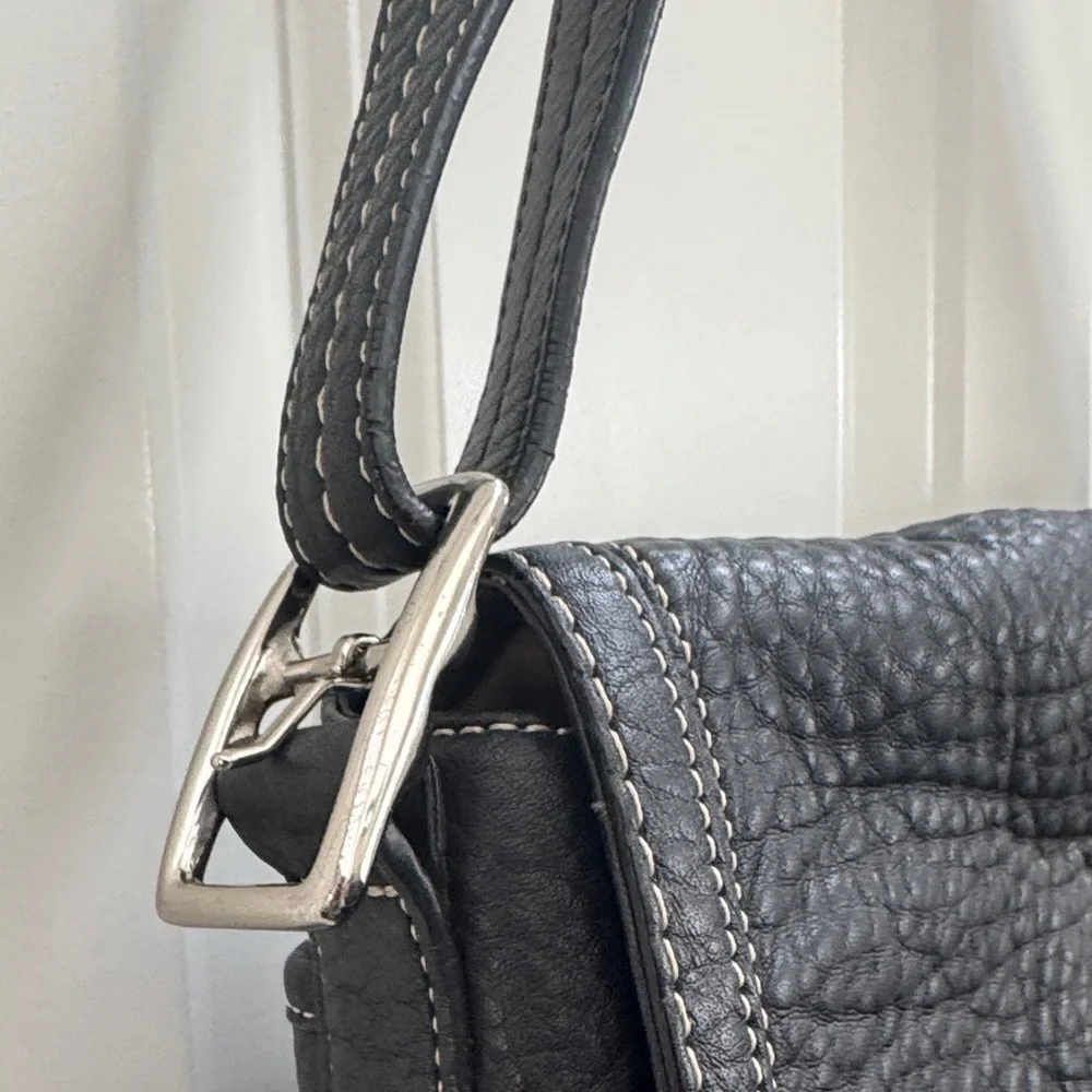 Coach Black Pebble Leather Shoulder Bag